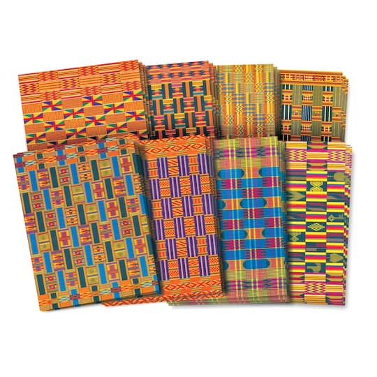 Roylco&#xAE; 8.5&#x22; x 11&#x22; Multicolored African Textile Paper, 3 Pack Bundle